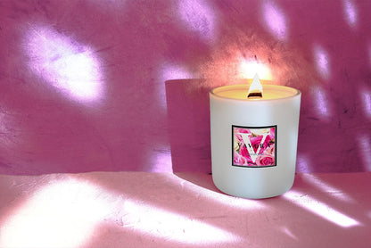 VAVERA Rose Wood Wick Candles That Crackle. Vegan Soy Candles (14oz/Matte Jar) Classic, Rich, Fresh, Roses Scented Candles. Christmas Gifts for Mom or Girlfriend. Hand-Crafted in USA.