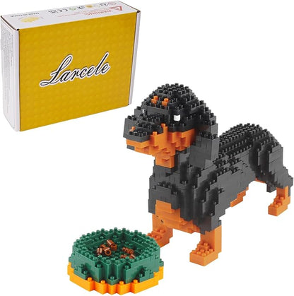 Larcele Micro Dachshund Dog Building Blocks Set Super Mini Pet Building Toy Bricks Kit 898 Pieces KLJM-02 (Dachshund)