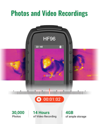 HF96 Thermal Camera with AI Scene Detection, Laser Pointer, 240x240 Super Resolution, -4°F~1022°F, Thermal Imaging Camera for HVAC Electrical Building Inspection,25Hz Infrared Camera,11h Runtime