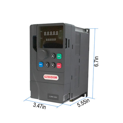 SZBIDOR Variable Frequency Drive 4KW 5HP 18A, 220V AC Motor Single Phase to 3 Phase Converter Controller Inverter for 3-Phase Motor Speed Control, Compatible with Pumps, Fans, Conveyors