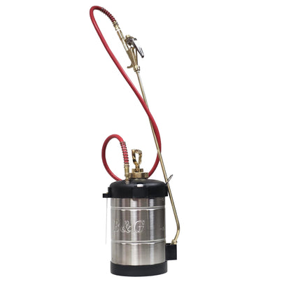 B&G - Primeline 1 Gallon Stainless Sprayer (N124-CC-24) - Extenda-Ban Valve - 24" Brass Extension - 4-Way Crack & Crevice Tip - Durable, Precise, Field Repairable