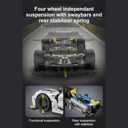 CaDA Master Fantasma Sports Car Building Set C61048W 1:8 Super Cars Brick Kit with 9-Speed Gearbox and Rear Wheel Steering V8 Racing Car Model for Adults Collectors (4346PCS)