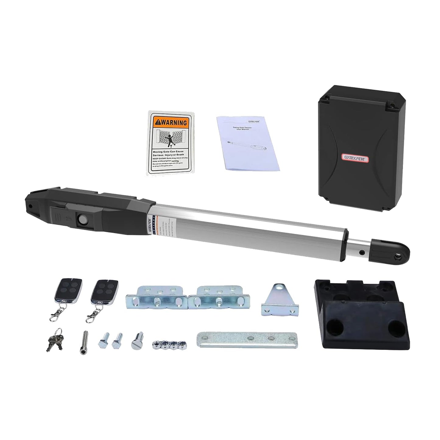 GATEXPERT SW440DC Single Arm Swing Gate Opener Kit Automatic Gate Operator for Gates up to 440 Pounds and 6.56 Feet