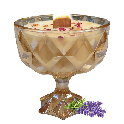 Joo Sko Diamond Bowl Shape Soy Wax Lavender Scented Candle, Aromatherapy Jar Candles for Home Scented or As a Christmas Holiday Candle Gift for Your Lover(8.2OZ/60Hours Burning)