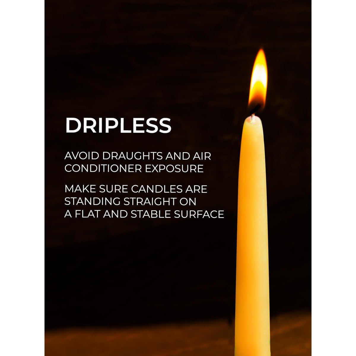 CANDWAX 10 inch Beeswax Taper Candles Set of 4 - Non Toxic and 100% Pure Beeswax Candles Ideal for Dinner - Dripless Handmade Bees Wax Burning Time 9.5 Hours