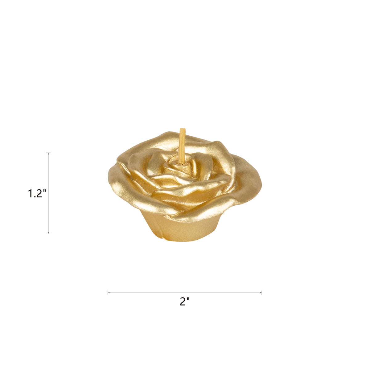 Mega Candles 12 pcs Unscented Rose Petals Flower Gold Floating Candles, Hand Poured Wax Candle 2 Inch Diameter, Home Décor, Wedding Centerpieces, Holidays, Occasions, Events, Festivities