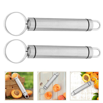 Hemoton 2 Pcs Fruit Core Removing Tools Stainless Steel Peach Corers Kitchen Utensils for Pear Bell Pepper Easy-to-Clean Kitchen Gadgets for Home Use
