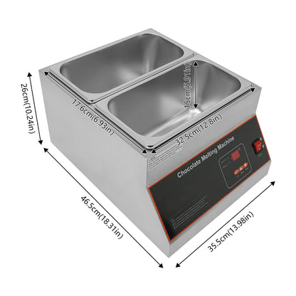 Chocolate Melting Machine, 500W Electric Chocolate Melter, 26.46 Lbs Capacity Chocolate-melting Pot with Adjustable Temperature for Hotels Restaurants BakeriesCoffee Shops