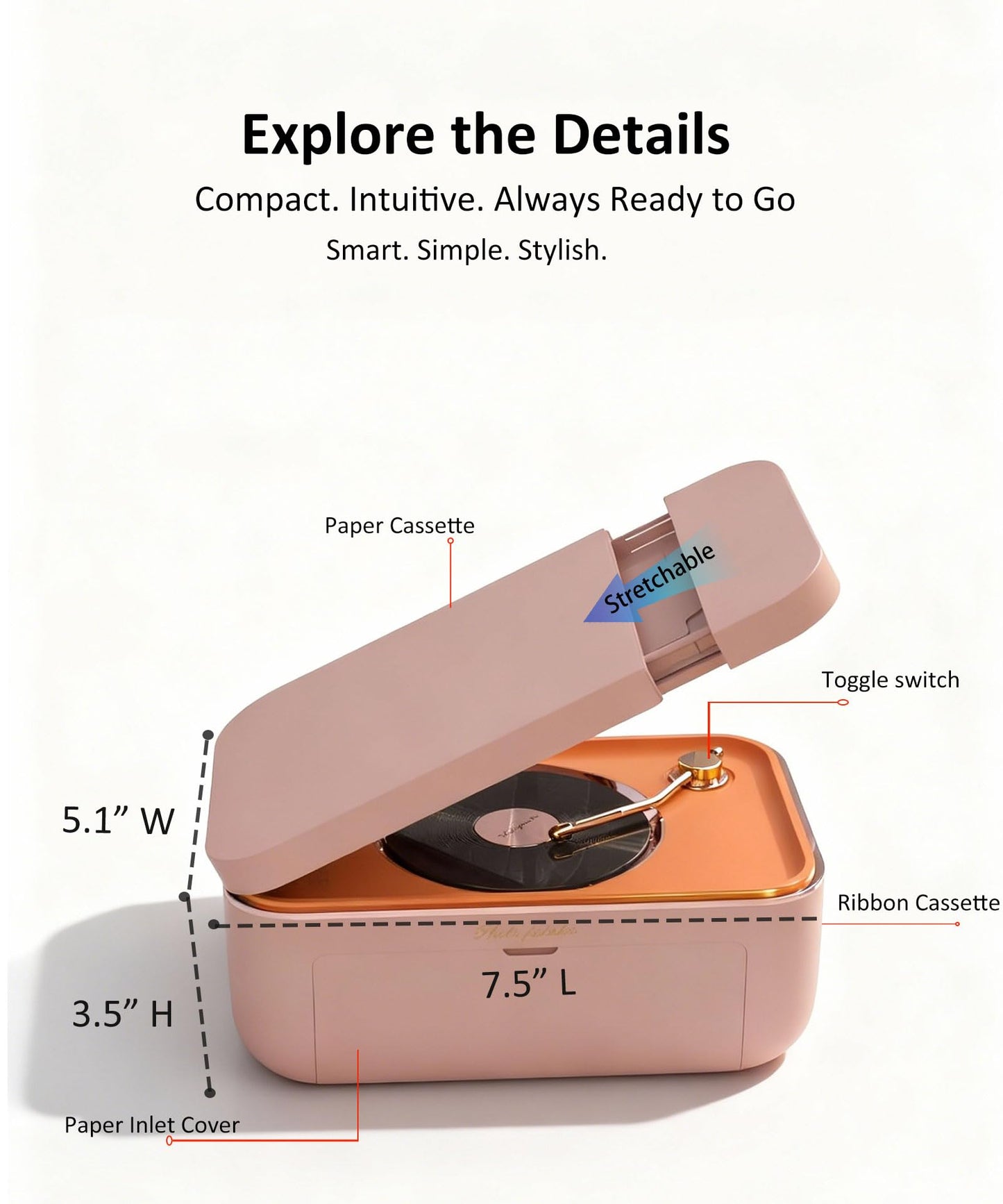 PRT 4x6 Photo Printer, Thermal Dye Sublimation WiFi Picture Printer for Phone, Portable Phone Printer with AR Video & 20 Sheets 1 Cartridge, Instant Printing for Home Use CP6000 Pink