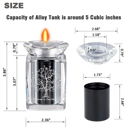 IFOLAINA Small Urn Tree of Life Mini Urns Crystal Ashes Cremation Keepsake Holder for Ashes Adult Male Human Pet Dog Remember Your Love One Lost