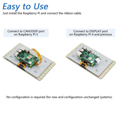 FREENOVE 7 Inch Touch Display for Raspberry Pi 5 4 B 3 B+ A+, 800x480 Pixel IPS Monitor, 5-Point Capacitive Touchscreen, Driver-Free MIPI DSI Port