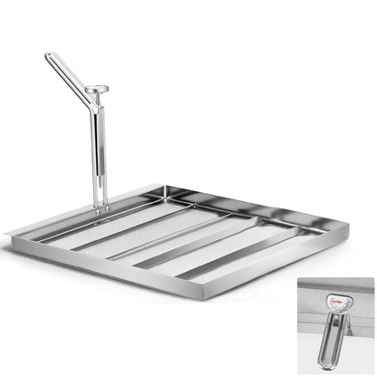 AF45 Commercial Deep Fryer Filter with Thermometer, 13.75" x 13.75", 304 Stainless Steel, Capture Grease & Debris Above 550 Microns, Extend Oil Life by 40%, Ideal for Commercial Kitchens & Restaurants