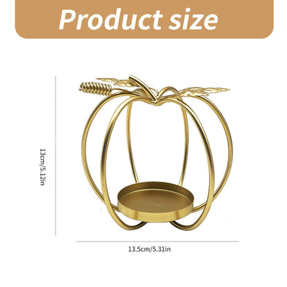 GKOXUQ European Iron Hollow Pumpkin Candle Holder Decorative Metal Tealight Stand for Halloween Table Centerpieces Candlestick