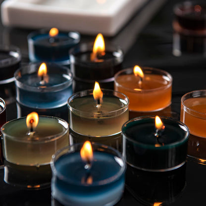Sungmor Scented Tea Lights Candles - 32pcs Scented Candles in Clear Cups, Variety Pack - Long Lasting & Smokeless Soywax Tealight Candles - Small Votive Candle for Wedding, Parties, Festival