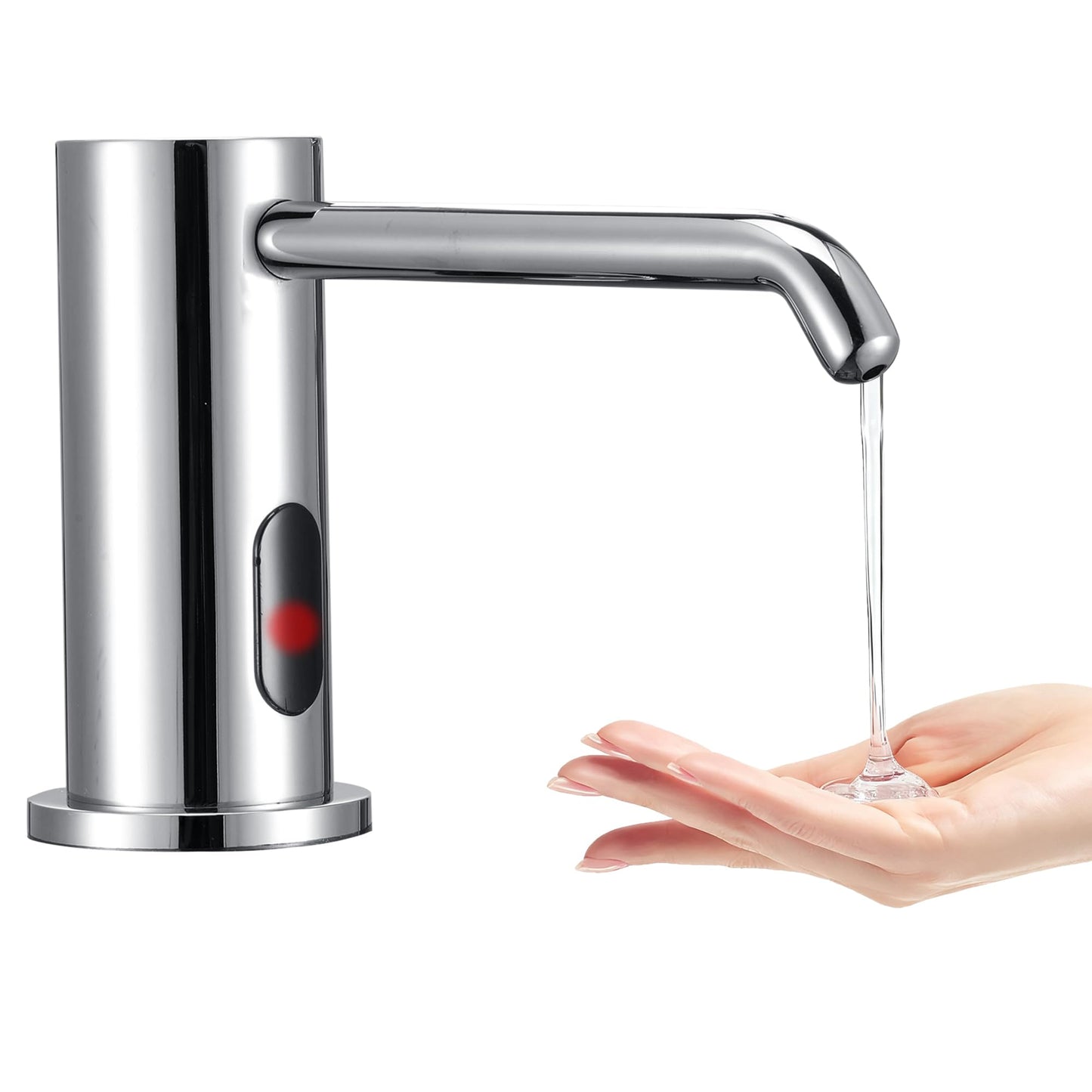 Touchless Automatic Soap Dispenser Built-in Sink Electric Soap Dispenser for Kitchen Bathroom Commercial Home Use, Infrared Sensor with 33.81oz/1000ml Bottle Pump, Chrome