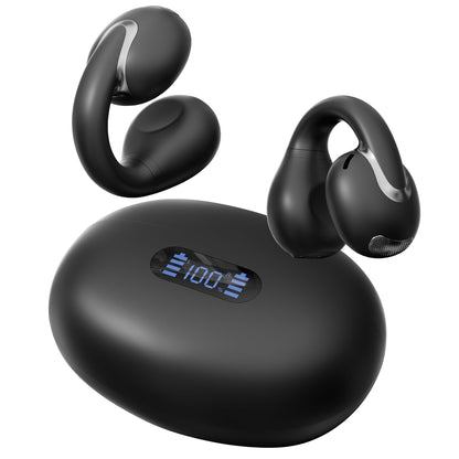 IAMJOY AI Language Translation Earbuds Real Time, Language Translator Earbuds Open Ear Clip-On Design, 163 Language & Accents Two-Way Translator Device with APP for Travel Learning Business, Black
