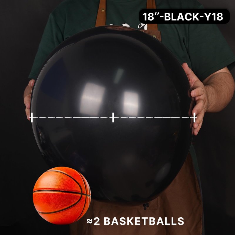 PartyWoo Black Balloons 20 pcs 18 Inch Latex Helium Matte Black Balloons for Baby Shower Birthday Graduation Casino Gaming Anniversary Retirement Pirate Race Car Theme Party Decorations Black-Y18