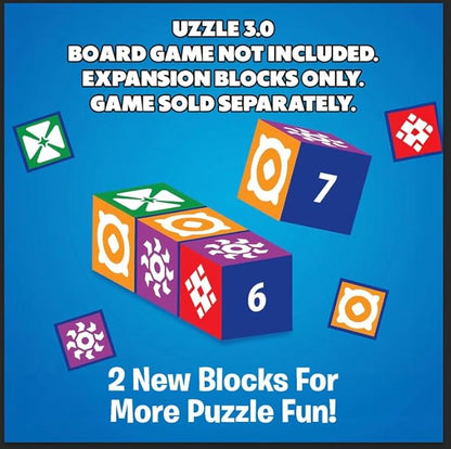 Uzzle 3.0 Expansion Requires Uzzle Base Game Block Puzzle Board Game for Adults &amp Kids Expert-Level Challenges an Action Packed Family Board Game Add On for Ages 4+