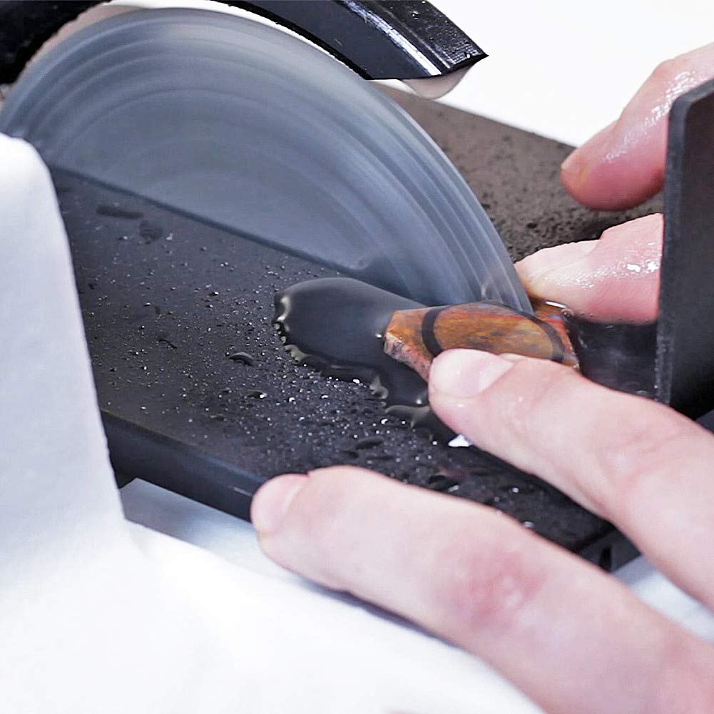 Hi-Tech Diamond 4"/5" Lapidary Trim Saw - Stone Cutter Equipment, Glass Cutter, Diamond Blades Included, Rock Polisher & Cutting Tool Set for Gems, Minerals, Stones and Crystals – 4/5 Inch, 115V Only