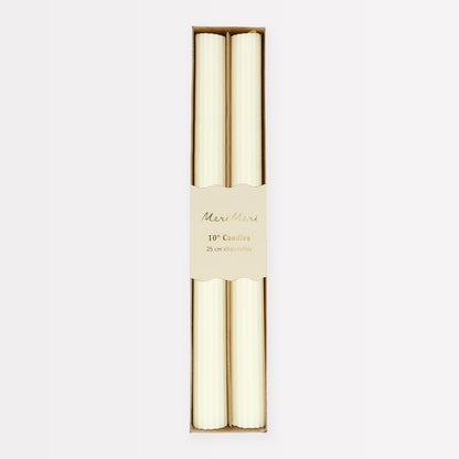 Meri Meri Tall Table Candles (Pack of 2), 10" Tall, Unscented, Long Burn Time Approx 6 hrs., Meri Meri Candles