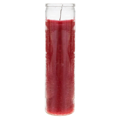 Mega Candles 6 pcs Unscented Red 7 Day Glass Container Devotional Prayer Candles, Premium Wax Candle 2 Inch x 8 Inch, Sanctuary, Vigils, Prayers, Blessings, Religious, Memorials, Remembrance