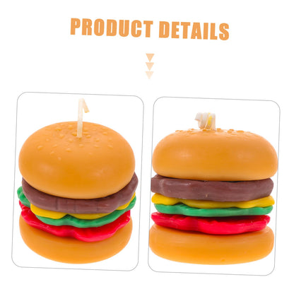 VICASKY Burger Shaped Scented Candle Mini Tealight 6.5x6.5cm Handmade Aromatherapy Soy Wax Decorative Birthday Home Desktop Ornament