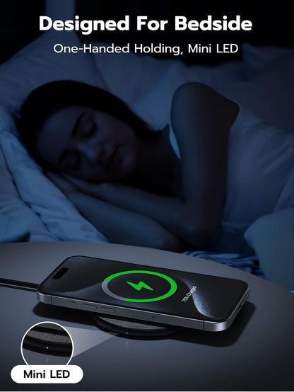 NewQ Wireless Charger, 15W Max Wireless Charging Pad for iPhone 15 14 13 12 11 X 8 Mini/SE/Pro/Max/Plus, Samsung Galaxy S23/S22/S21/S20/S10/S9/S8/S7/Note20/10/9/8, Air Pods/Pro/Galaxy Buds/+, 1 Pack