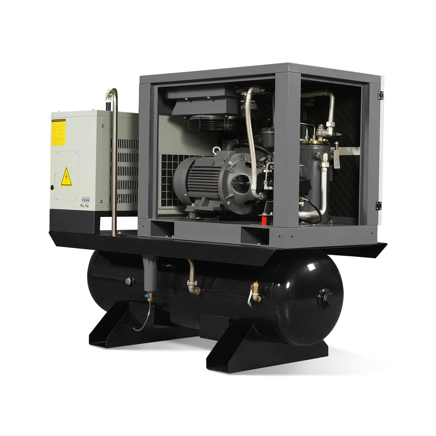 10HP Combined Rotary Screw Air Compressor with Dryer & 66-Gal ASME Tank | 32 CFM, 116 PSI, 230V 3-Phase – Industrial Grade,Model ML1023