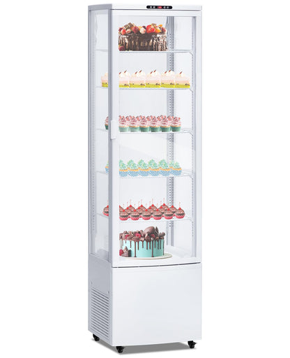 SierraSquad 10.9 Cu.ft Commercial Display Refrigerator Case, Refrigerator Pastry Display Case with Adjustable Shelves, LED Lighting & Auto Defrost, Double-Layered Glass, for Bakery, Cafe, Restaurant