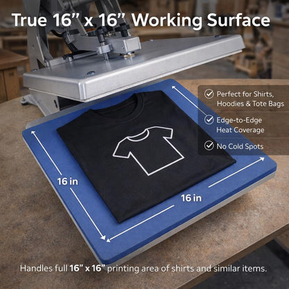 Stahls' Hotronix Auto Clam Heat Press 16"x16" - 110V: Professional Grade for Perfect Transfers Every Time. Experience Efficiency and Professional Results, Elevating Your Creations to The Next Level.