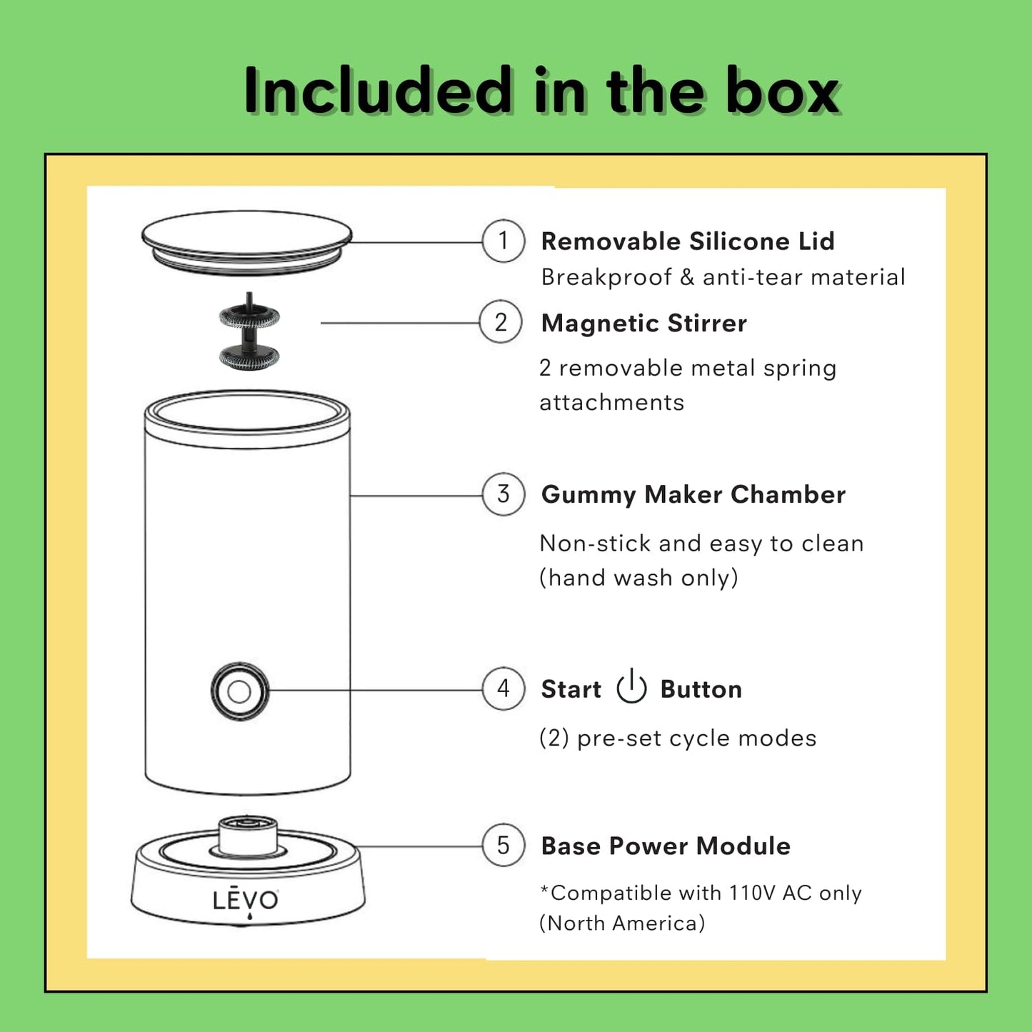 LĒVO Gummy Candy Mixer - Hands-Free Infused Edible Mixer & Potent Gummy Candy Maker - Make Your Own Infused Gummies - Gummy Maker Machine for DIY Herb Infused Gummy Candies