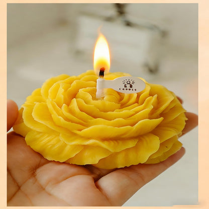 Scented Candles Set for Women Mom,4 Pack Aromatic Peony-Shaped Candle Ornament for Home,White Soy Candles for Living Room and Bedroom, Birthday Gifts Valentines Day Candle - English Pear and Freesia