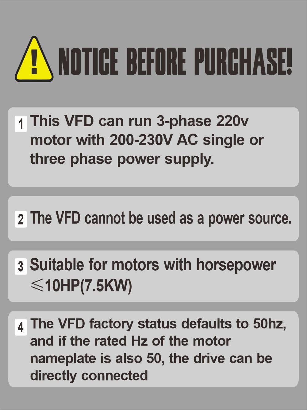 HY HUANYANG Variable Frequency Drive VFD Vector Single to 3 Phase Converter, for Motor Speed Control,220VAC Input/Output (GT Series 11KW-15HP Model)