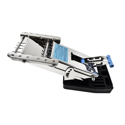 MARINE CITY Aluminum Outboard Motor Bracket, 2-Stroke, Retractable, Spring-Loaded, Up to 115 lbs, Adjustable Mount, Plastic Base, for Powerboats and Yachts (20 HP)