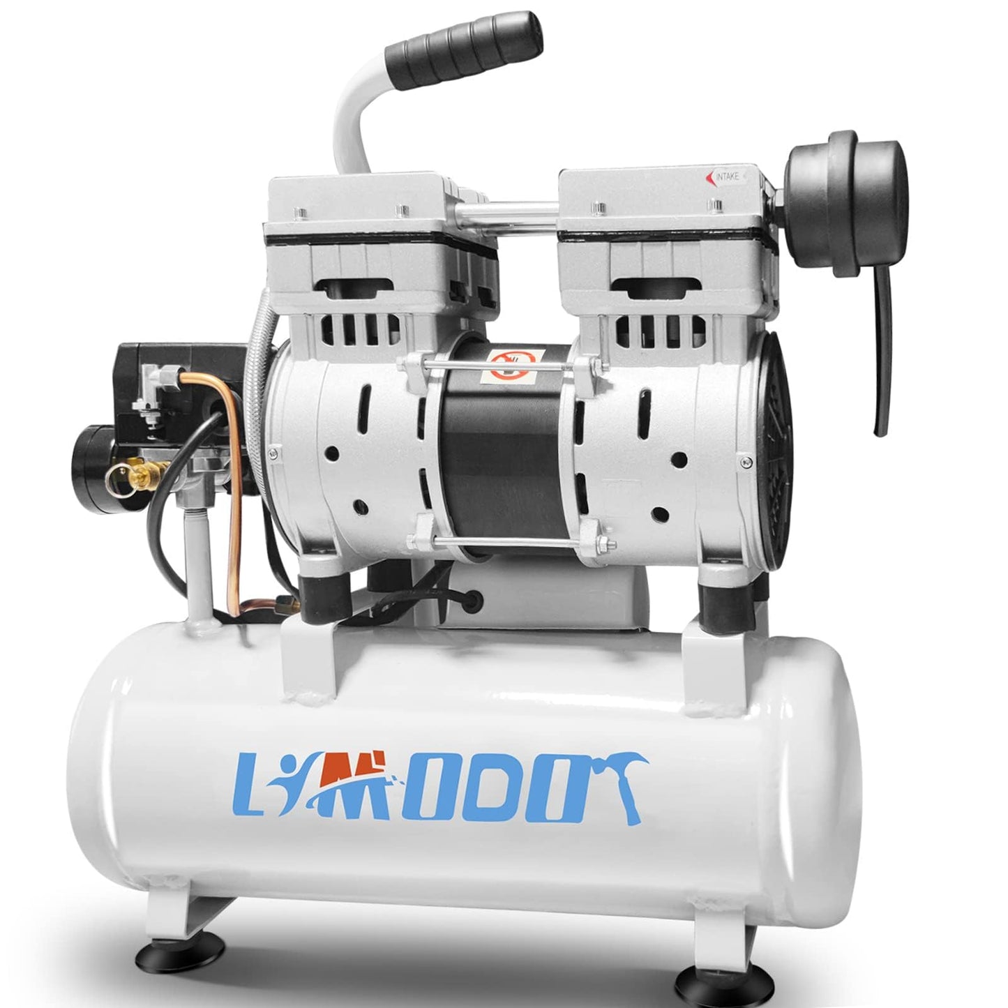 Air Compressor, Ultra Quiet, Only 60dB, 2 Gallon Steel Air Tank, Oil Free, 2.5 CFM at 90 PSI, Fast 14s Recovery Time, Ideal For Shop, Garage, Nail Gun, Pneumatic Tools, 1HP