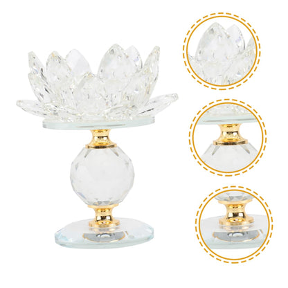 ZUNOXAZ Elegant Crystal Lotus Candle Holder for Wedding Dinner Table Home Office Festival Decor