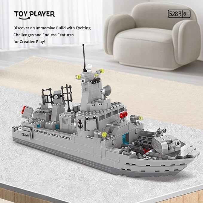 Navy Destroyer Building Set Battleship Building Toy A Gift Compatible with Lego Sets for Boys 8-14 &amp Adults (528pcs)