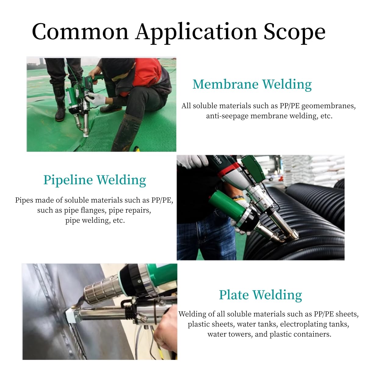 1600W Hand Extrusion Welder Gun Plastic Handheld Extruder Welding Gun Dual Heating System PP HDPE LDPE Pipe Welding Machine (110V Extruder)