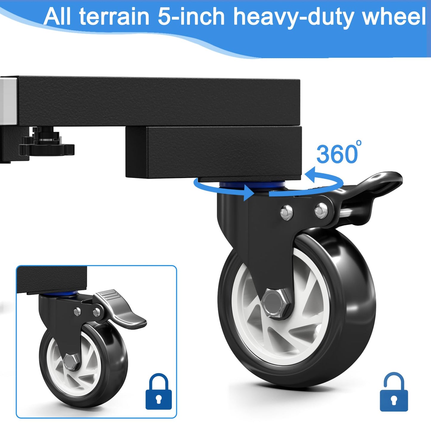 LYUND Heavy Duty All Steel Smoker Stand with 5 Inch Casters Wheels, for Vertical Electric Smoker&Digital Electric Smoker Universal Mobile Base