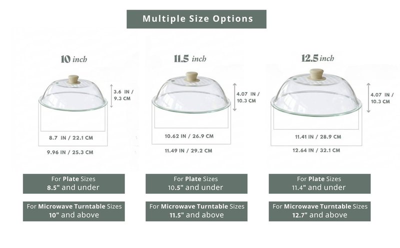 OEC Lighter Weight Tempered Glass Microwave Splatter Cover - 11.5 inch (Inner Diameter 10.6”) - Heat-Resistant -Durable Glass Lid with Vent, Silicone Knob, Dishwasher Safe, 100% Food Grade - BPA Free