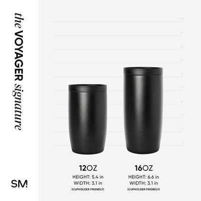 Simple Modern Travel Coffee Mug Tumbler with 360° Lid | Ceramic-Lined Insulated Stainless Steel Cold Brew Iced Coffee Cup | Gifts for Women Men Her Him | Voyager Signature | 12oz | Blue Dune