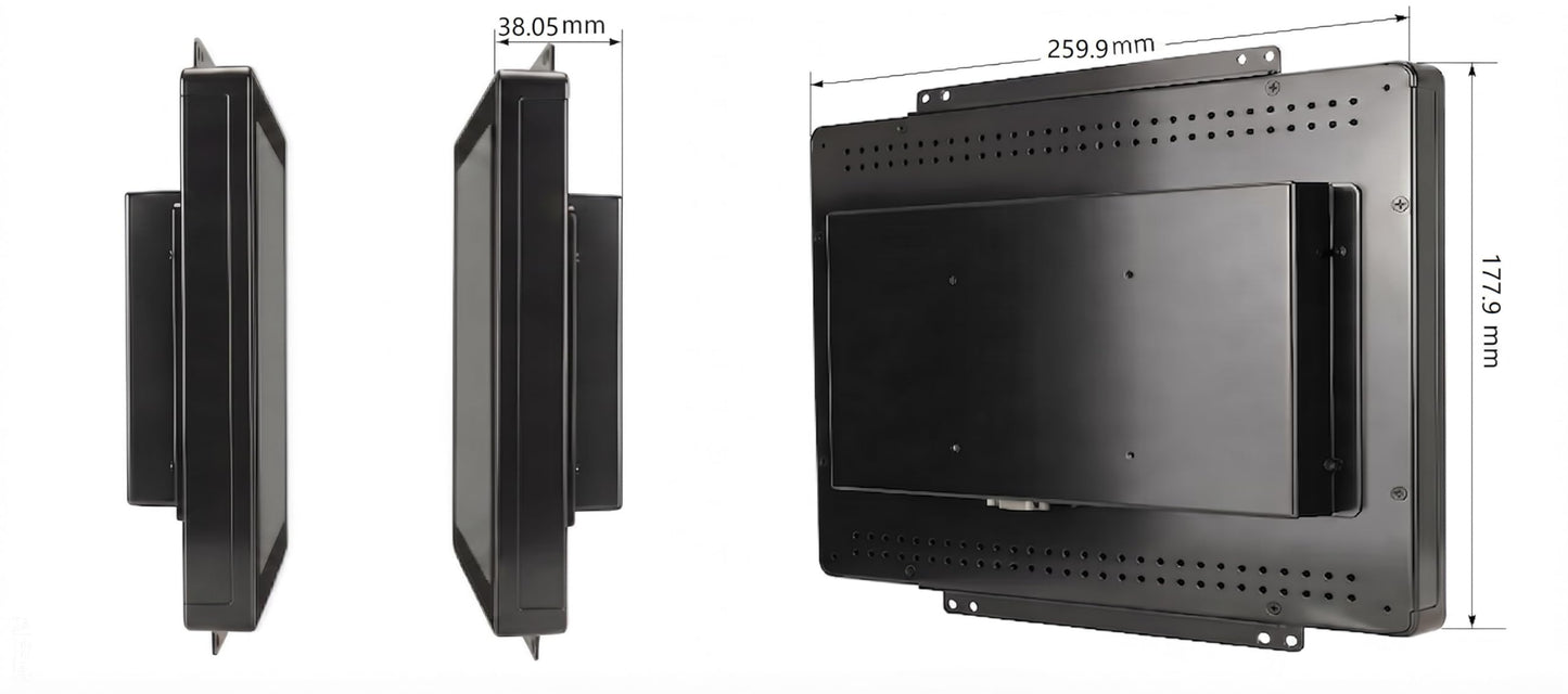 RIUIIN 10.1 Inch Industrial Open Frame Touch Monitor, 10-Point Multi-Touch Industrial Display,1280x800 Resolution Waterproof,VESA+Panel Mount, for Kiosk, Automation, POS,Vending.