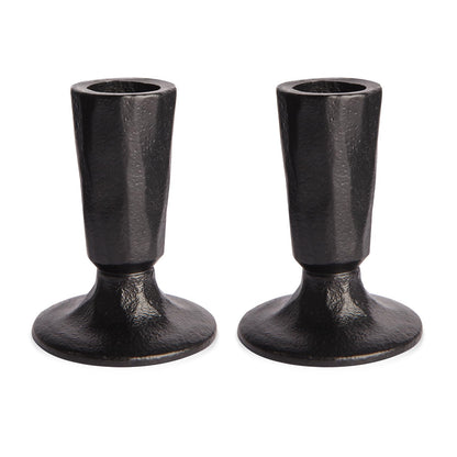 Mofunci Retro Iron Candlestick Holders Set of 2, Black Taper Candle Holders Heavy Weight, Perfect for Dining, Wedding, Party, Halloween Decor