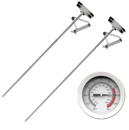 Candy/Deep Fry Oil Thermometer for Frying (2 Pack) with 12'' Probe & Pot Clip,- CookingThermometer for Frying Oil Candle Making Hot Deep Fryer (2, 12)
