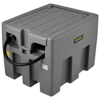 VEVOR Portable Diesel Tank, 58 Gallon Capacity & 10 GPM Flow Rate, Fuel Tank with 12V Electric Transfer Pump and 13.1ft Rubber Hose, PE Diesel Transfer Tanks for Easy Fuel Transportation, Grey
