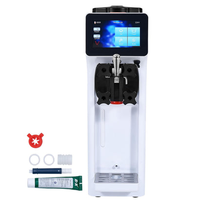 VEVOR Commercial Ice Cream Machine, 1000W Single Flavor Soft Serve Ice Cream Maker, 10.6 QT/H Yield, 4L Hopper & 1.6L Cylinder, Touch Screen, Auto Clean & Pre-Cooling, Countertop Restaurant Snack Bar