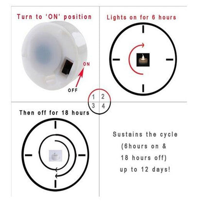 AGPTEK® Timer Flickering Flameless LED Candles Battery-Operated Tealights for Wedding Holiday Party Home Decoration 24pcs(Cool White)