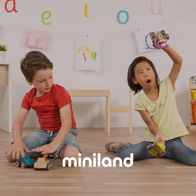 Miniland ECO Beams Building Set - STEM Multicolor Skill Concentration Activity Guide Different Levels of Difficulty