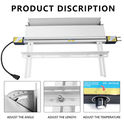 BOZHENYULEI 24"(600mm) Plastic Acrylic Bending Machine, 110v Acrylic Heat Bending Machine with Bracket Angle Adjustment PVC Bender, Acrylic Pvc Bending Machine Glassiness Bender 1mm-6mm Thickness