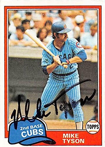 Sports Memorabilia Autograph Warehouse 248483 Mike Tyson Autographed Baseball Card - Chicago Cubs 1981 Topps - No. 294